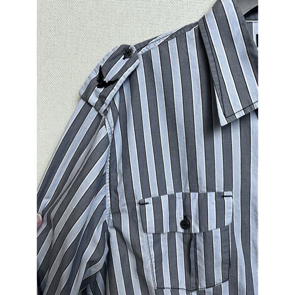 7 Diamonds Men’s Long Sleeve 2XL Shirt Gray White Button Up Eagle Accents - Picture 9 of 16